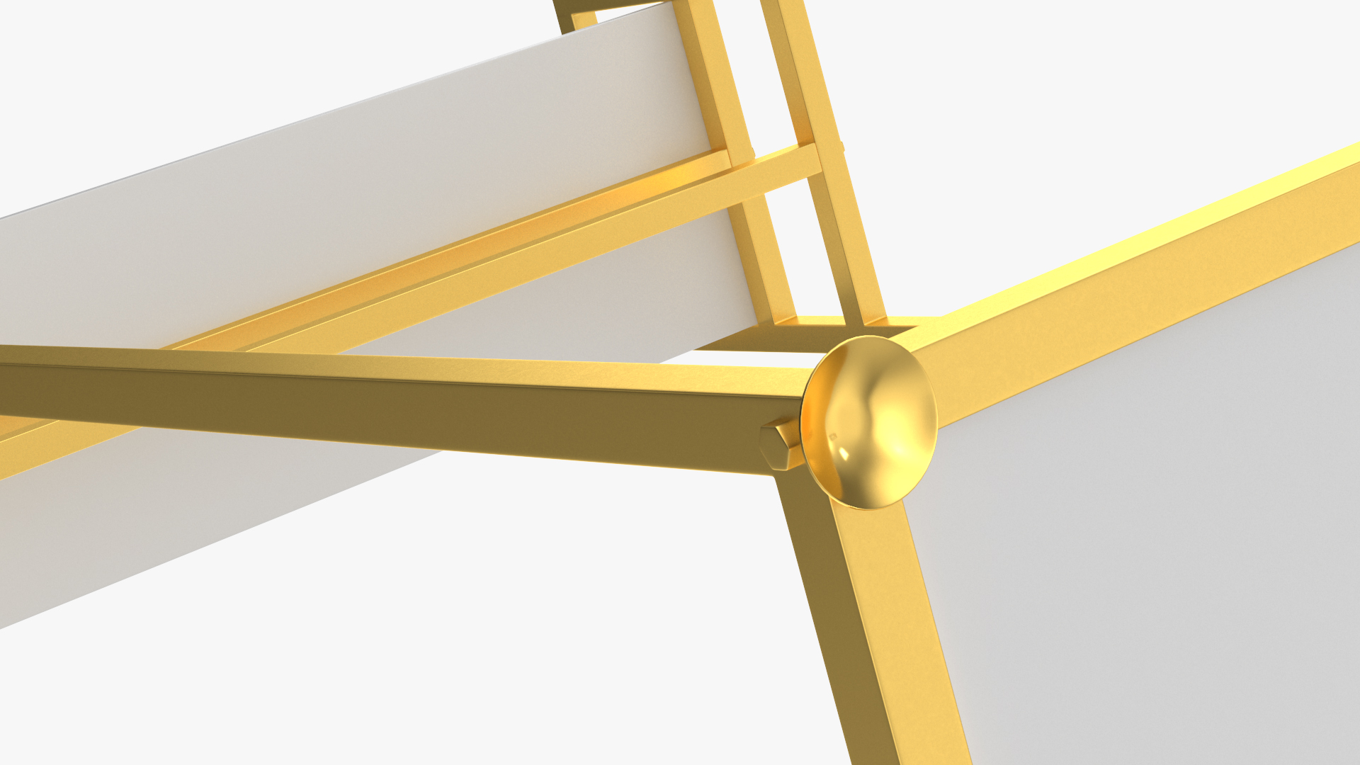 3D Golden Cloth Rack with Shelf model