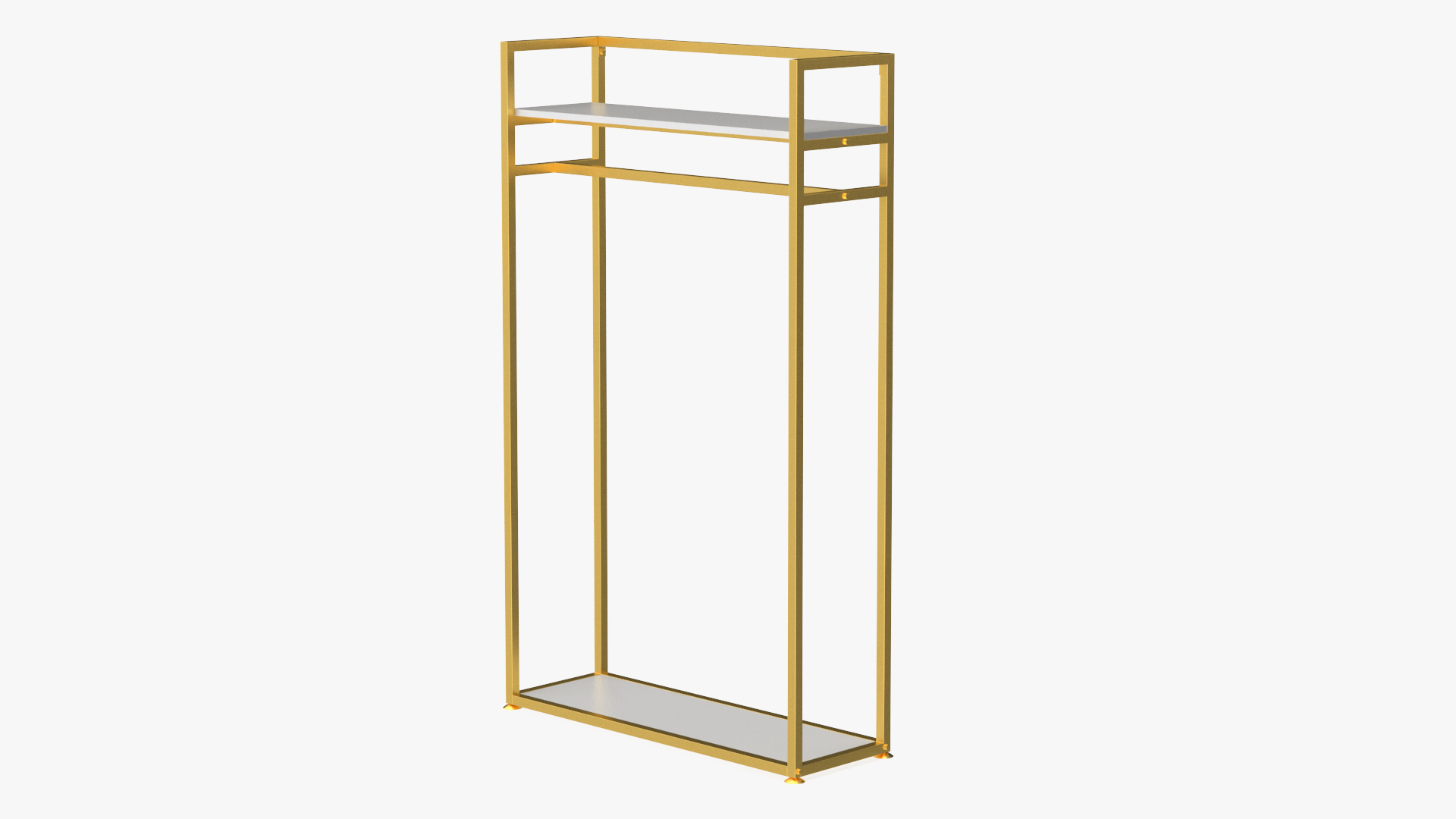 3D Golden Cloth Rack with Shelf model