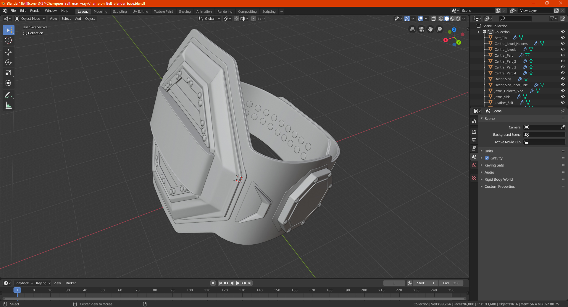 3D Champion Belt model