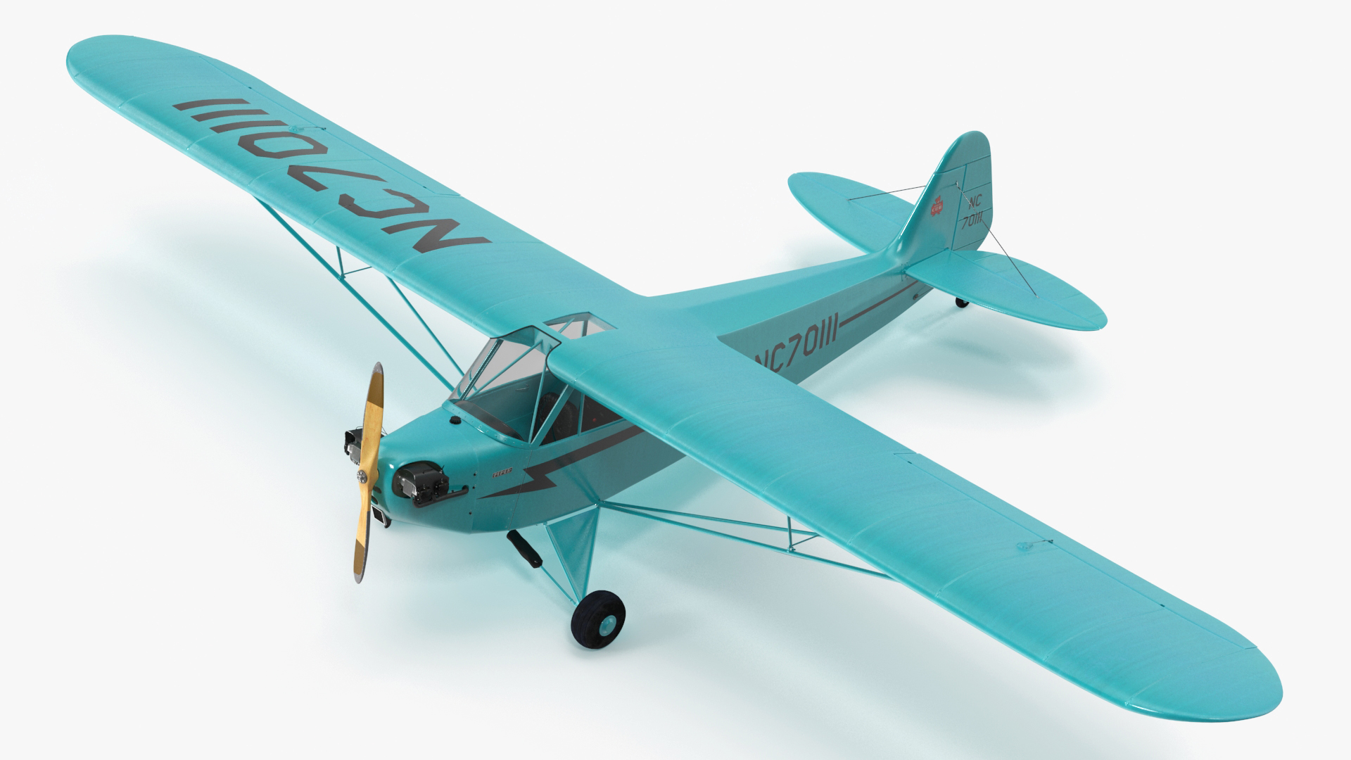 3D model Piper Cub Aircraft Rigged