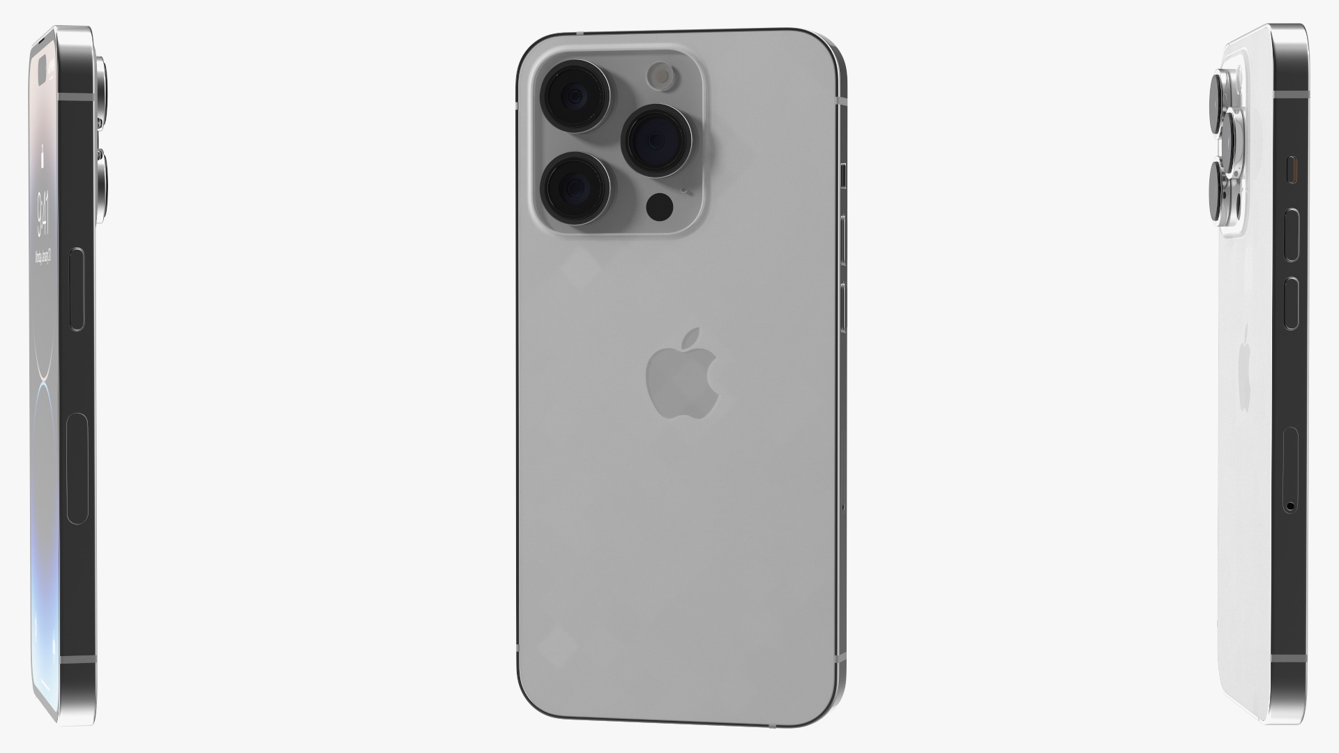 3D Apple iPhone 14 Pro Silver