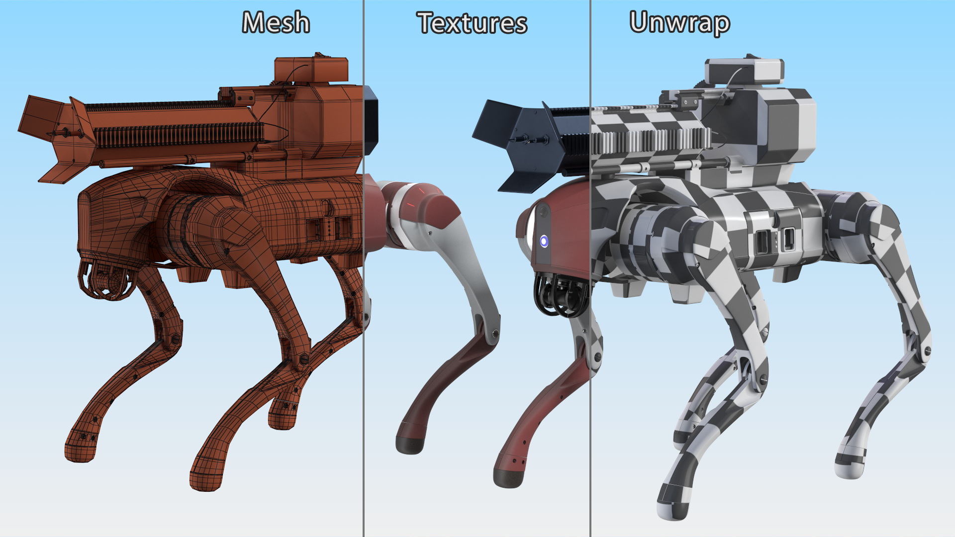 Robot Dog with a Flamethrower 3D model