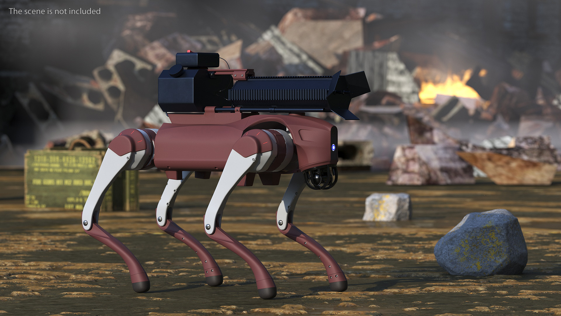 Robot Dog with a Flamethrower 3D model
