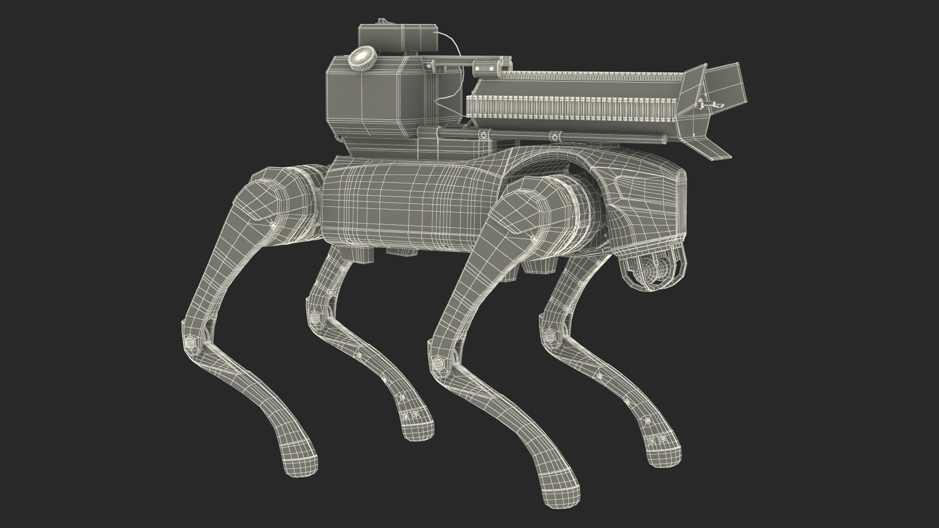 Robot Dog with a Flamethrower 3D model