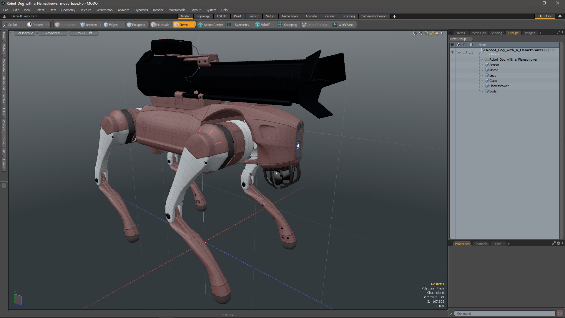 Robot Dog with a Flamethrower 3D model