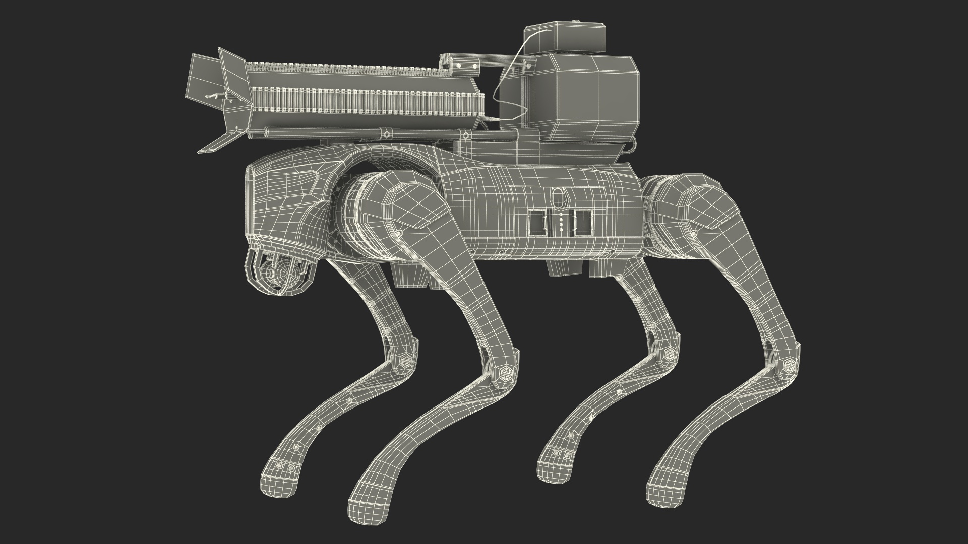 Robot Dog with a Flamethrower 3D model