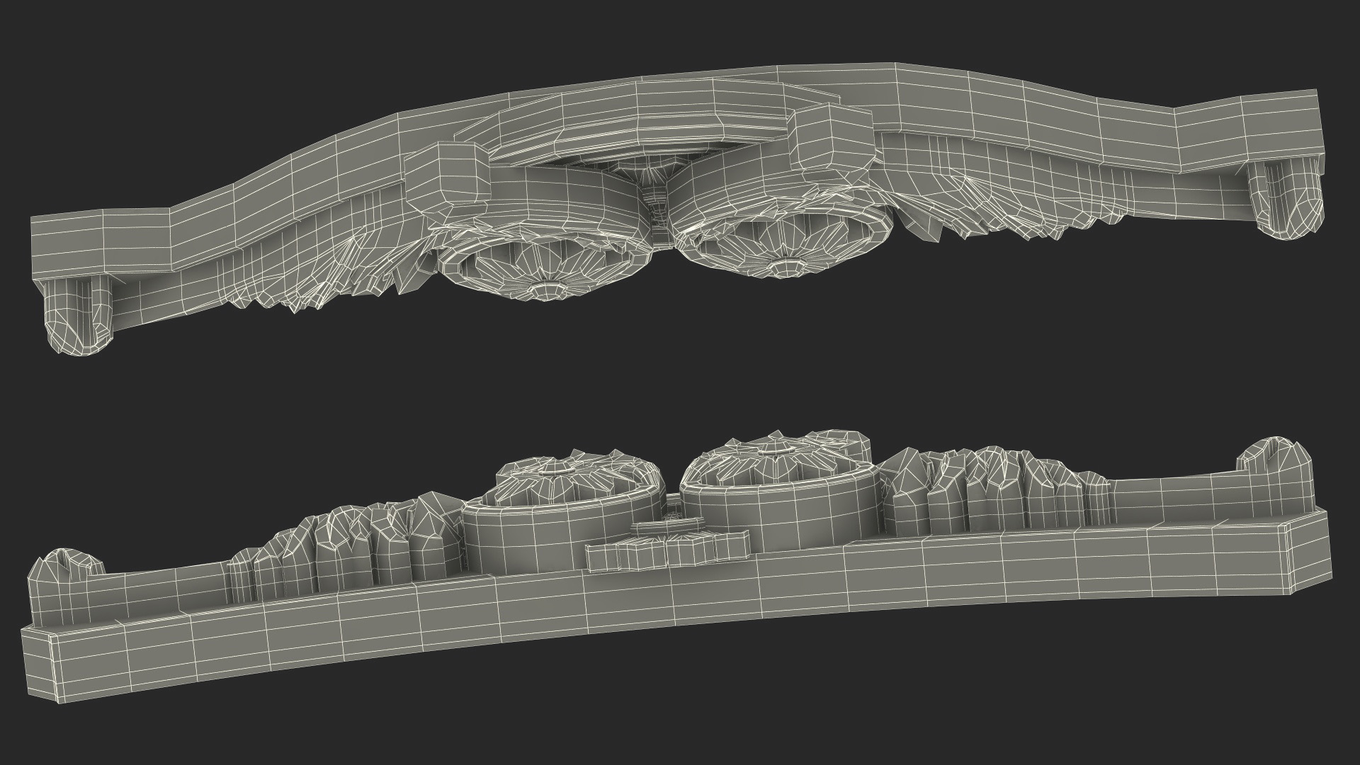 Decorative Wooden Baroque Ornament 3D model