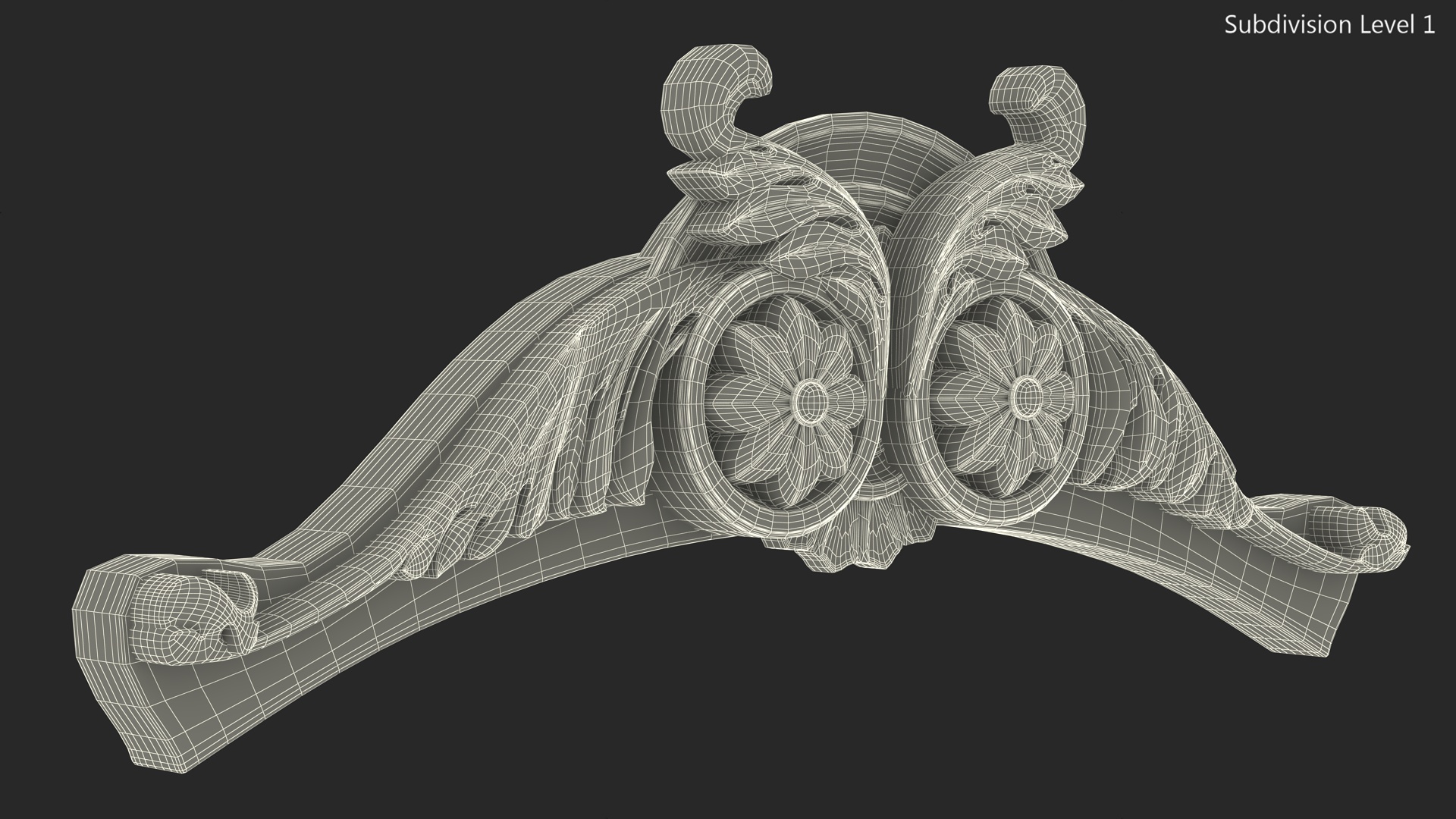 Decorative Wooden Baroque Ornament 3D model
