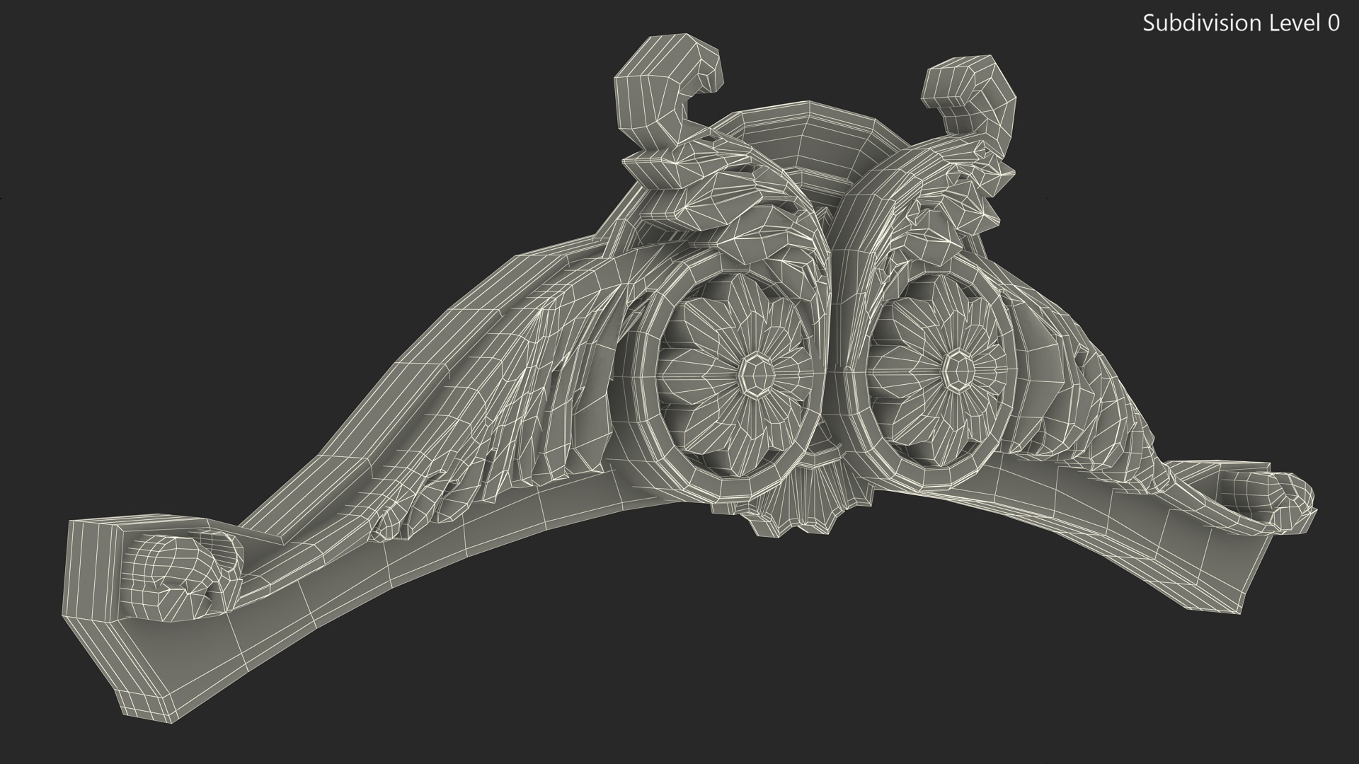 Decorative Wooden Baroque Ornament 3D model