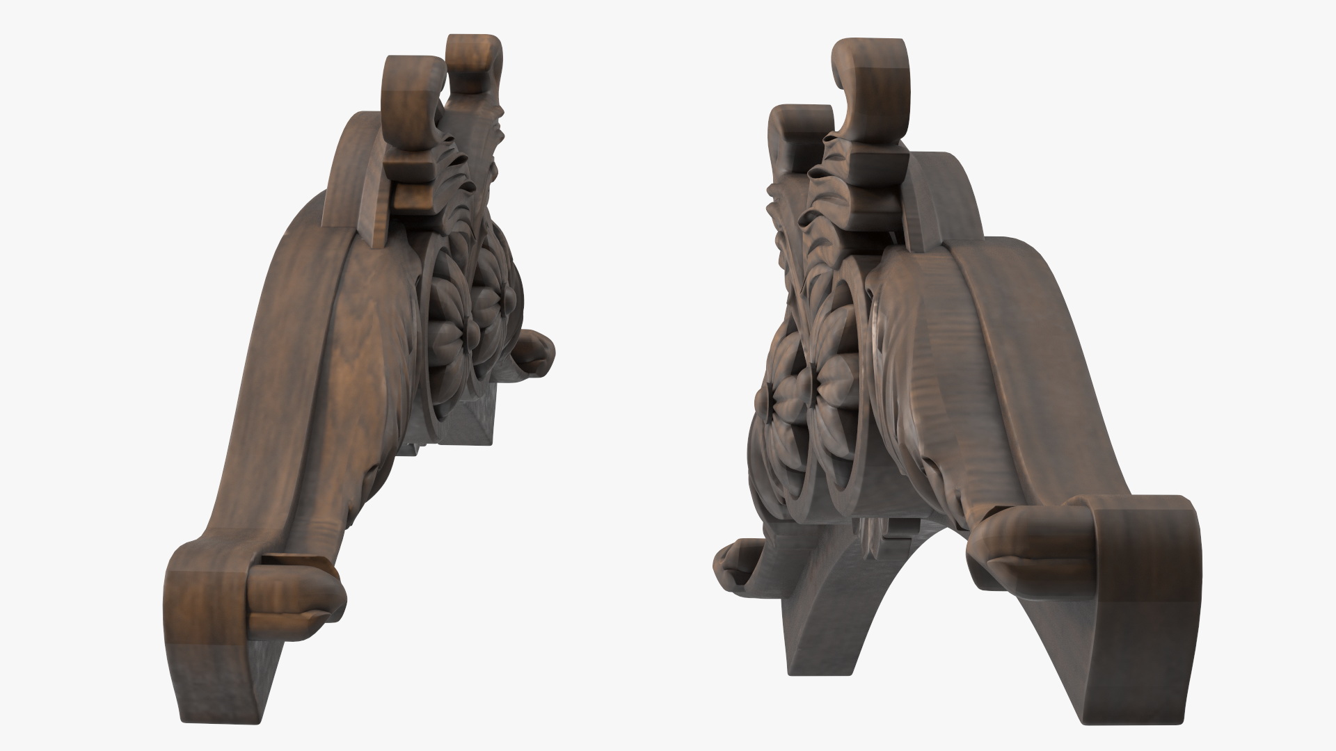Decorative Wooden Baroque Ornament 3D model