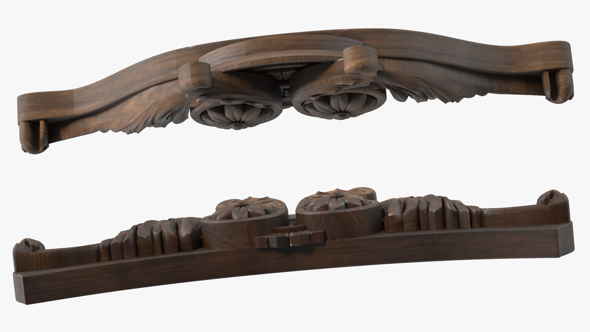 Decorative Wooden Baroque Ornament 3D model