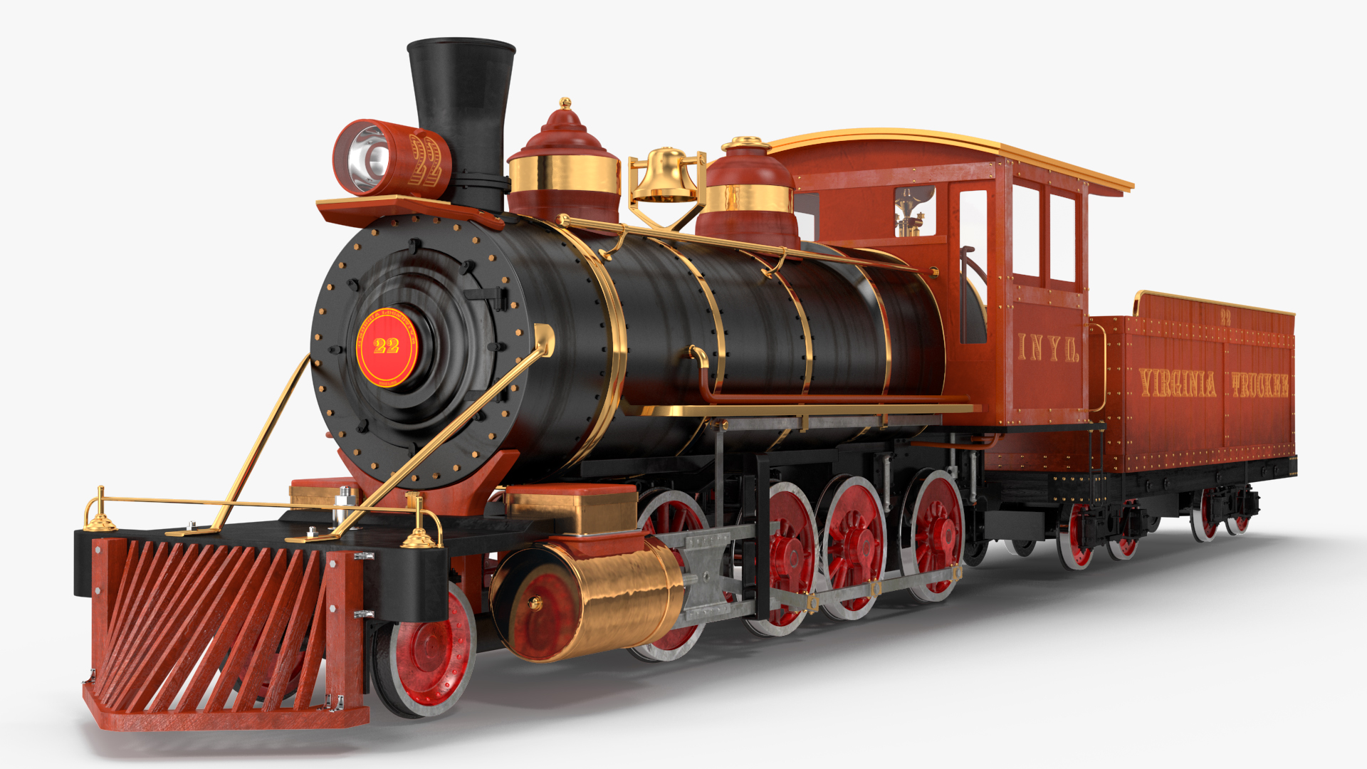 Steam Train And Freight Wagon 3D model
