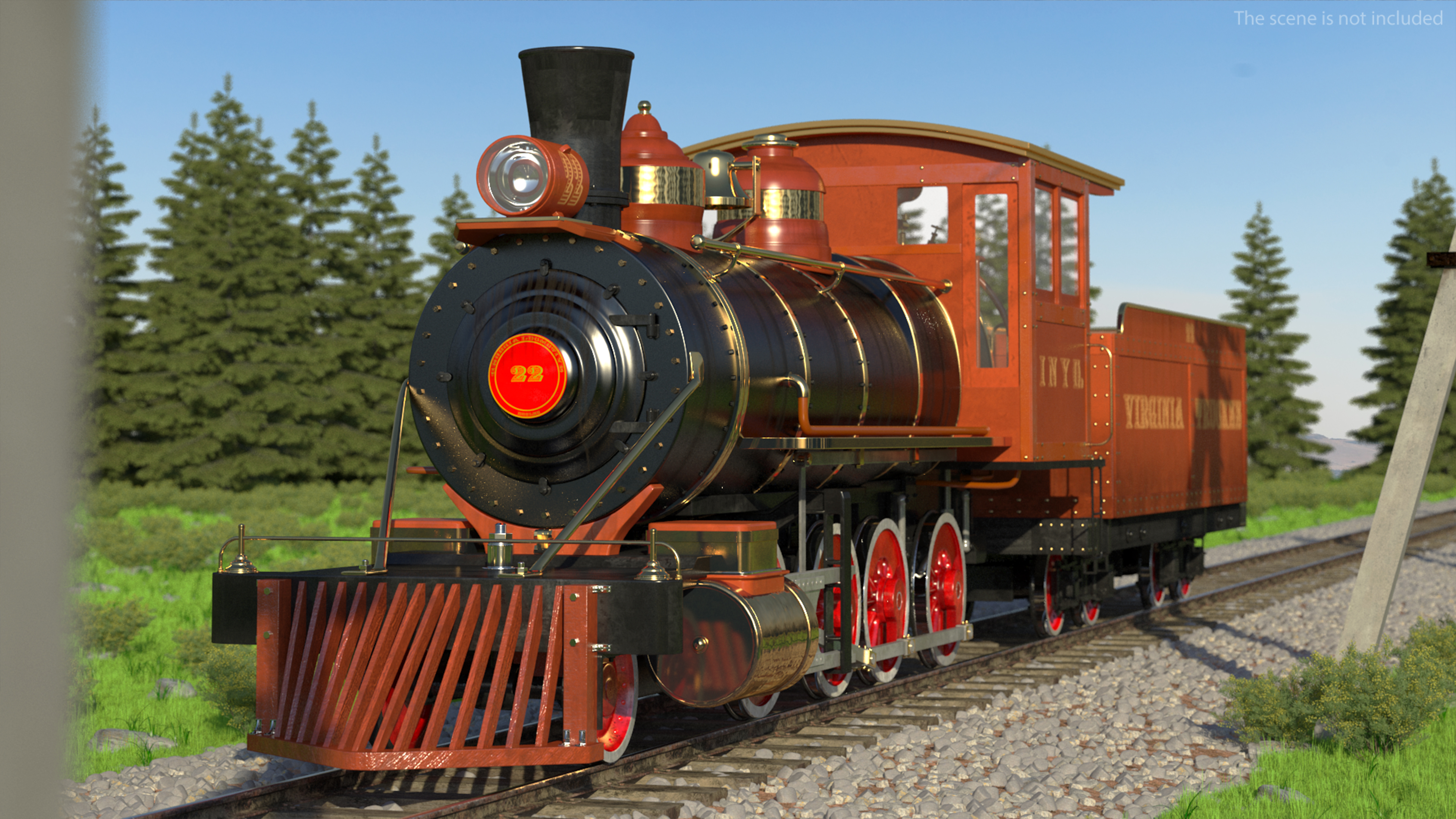 Steam Train And Freight Wagon 3D model