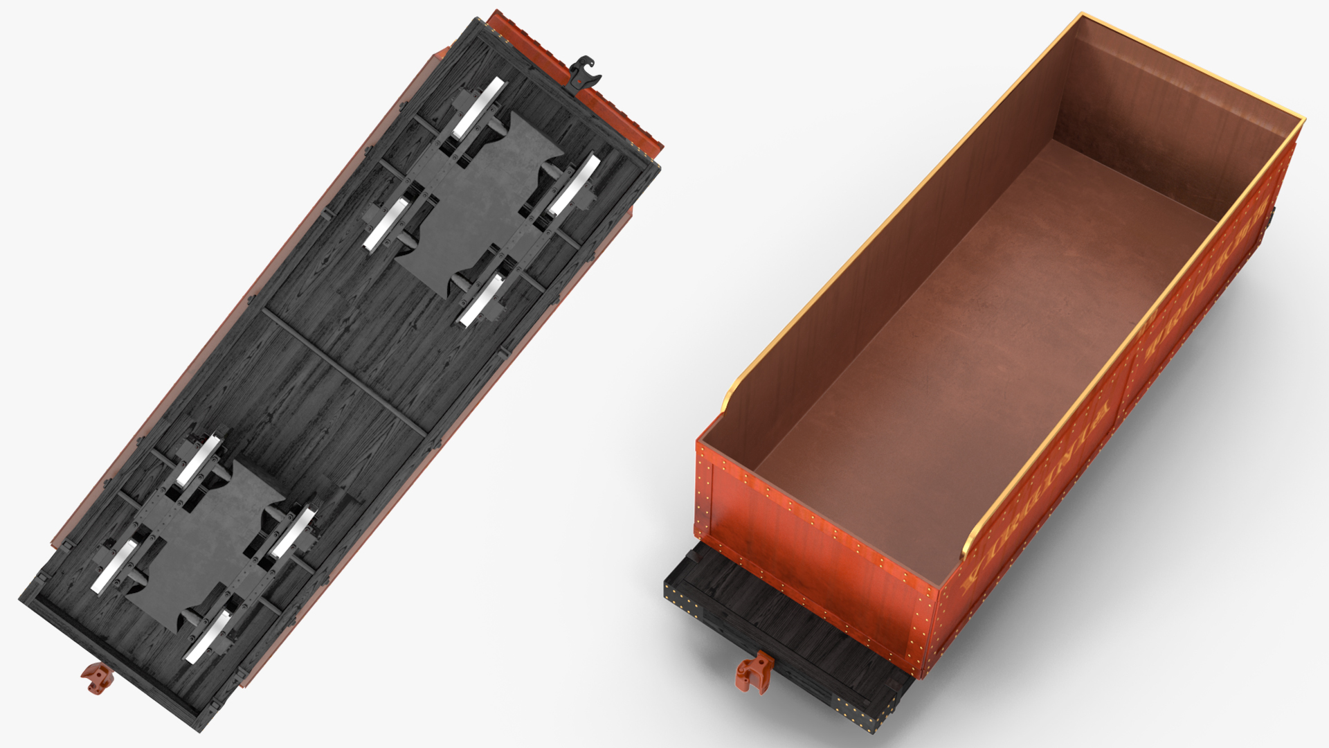 Steam Train And Freight Wagon 3D model