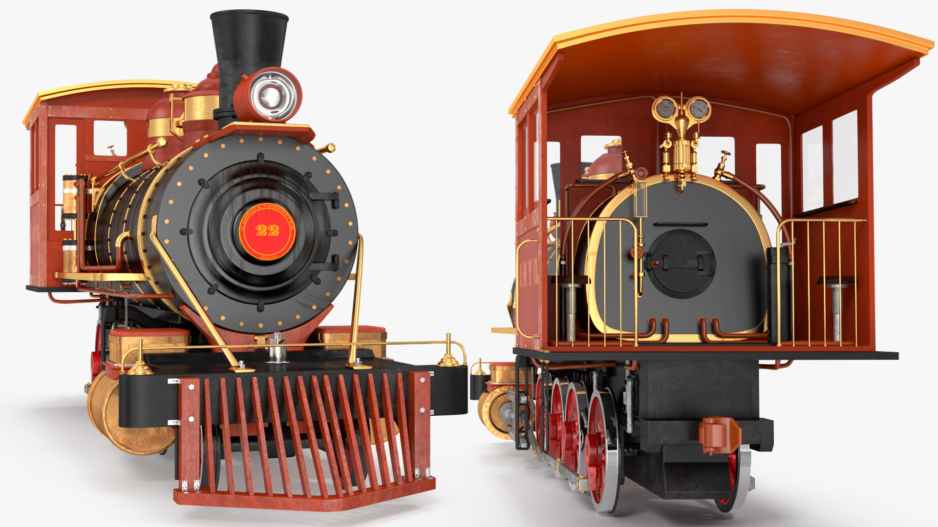 Steam Train And Freight Wagon 3D model
