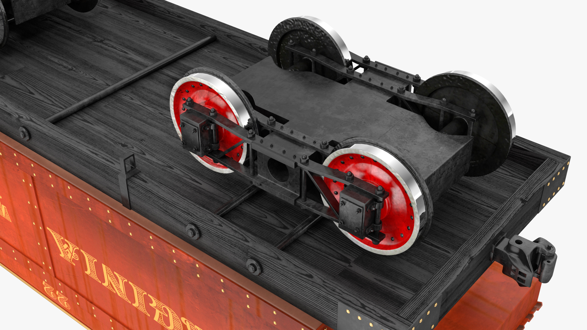 Steam Train And Freight Wagon 3D model