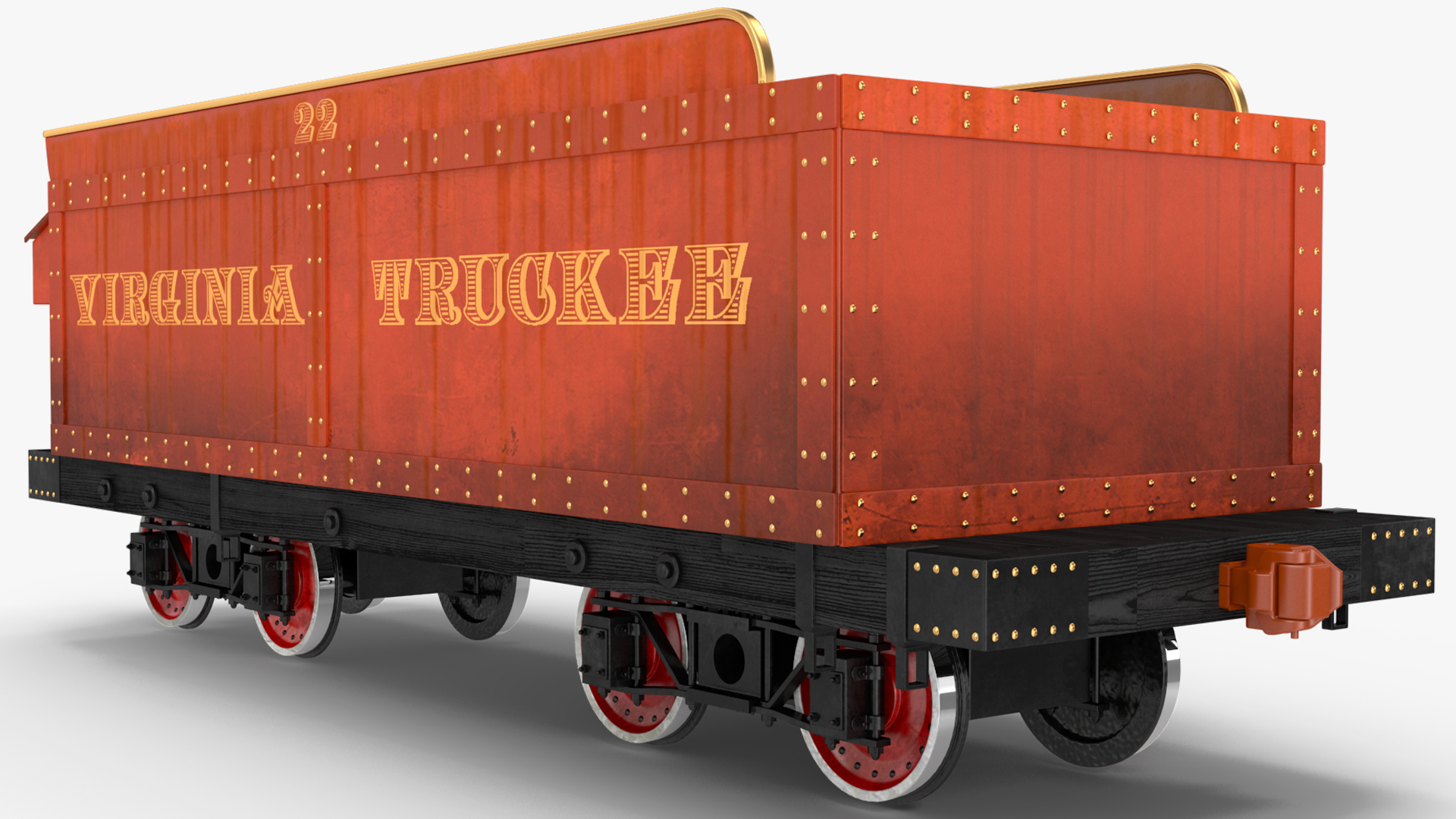 Steam Train And Freight Wagon 3D model