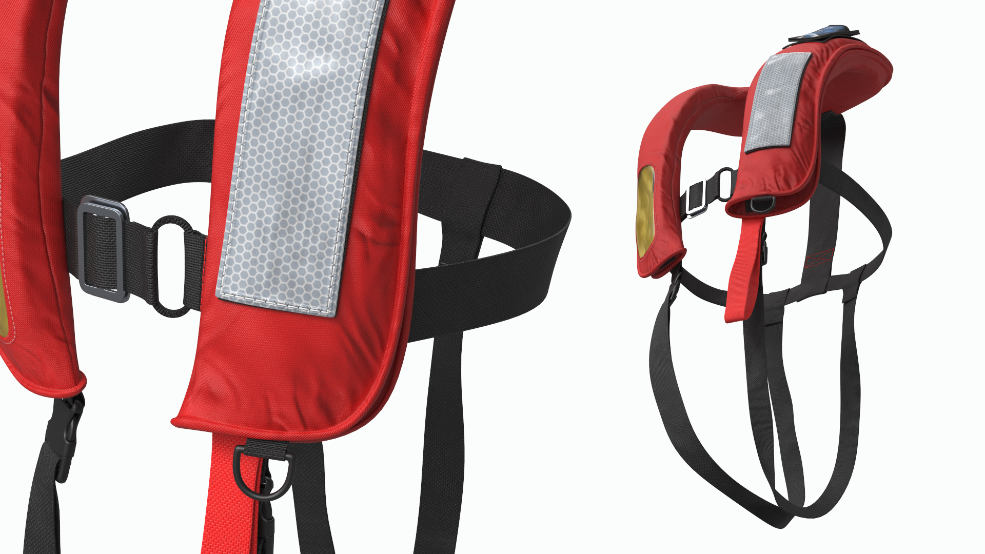 Inflatable Life Jacket with Reflective Panel Red - view 6