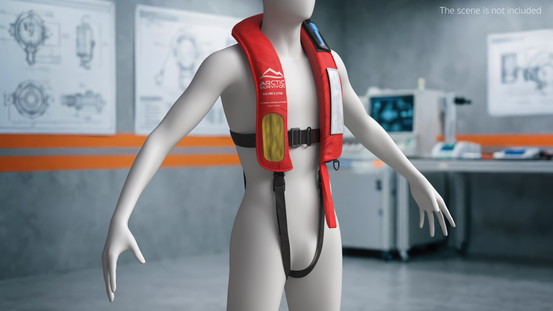 Inflatable Life Jacket with Reflective Panel Red - view 3