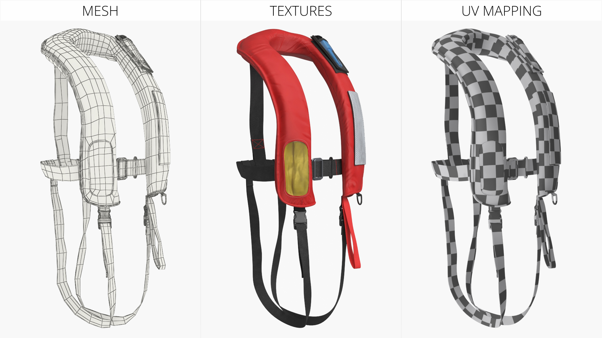 Inflatable Life Jacket with Reflective Panel Red - view 7