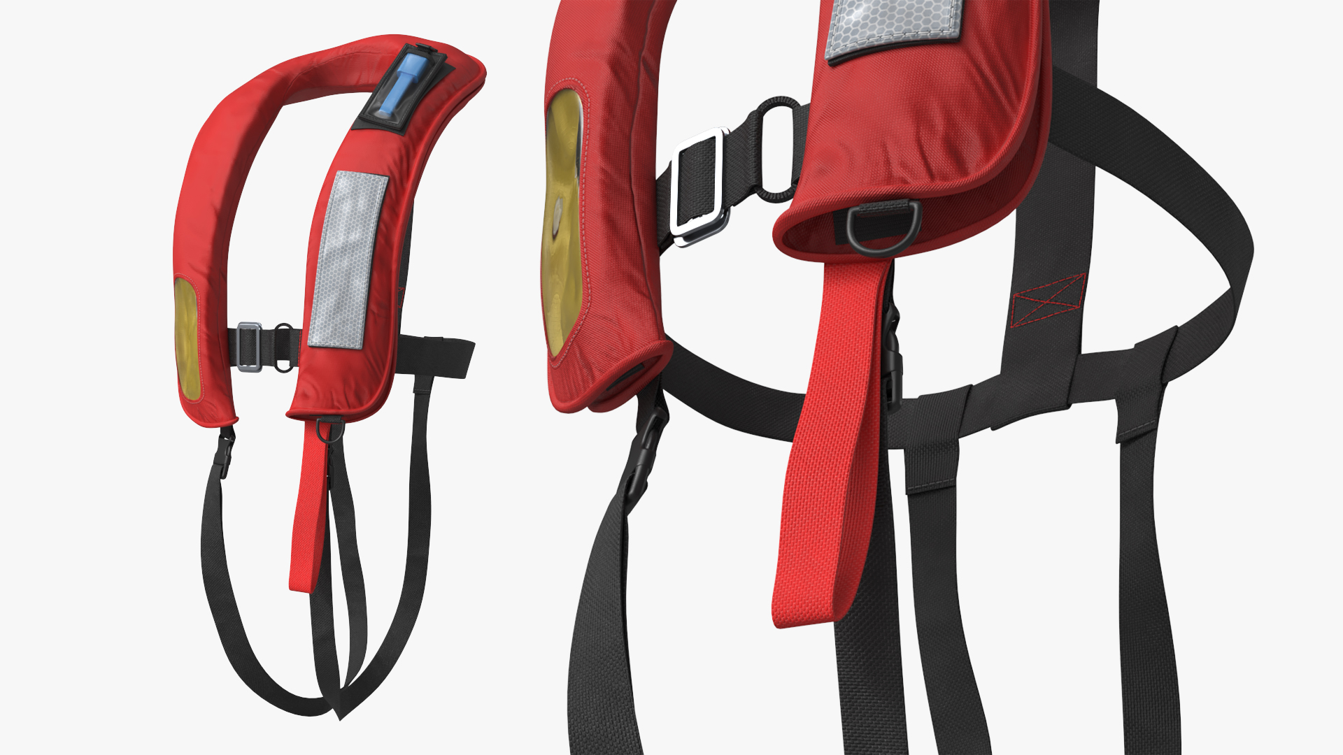 Inflatable Life Jacket with Reflective Panel Red - view 2
