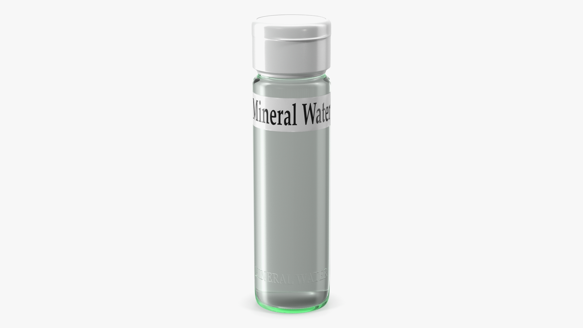 3D Mineral Water in Modern Glass Bottle