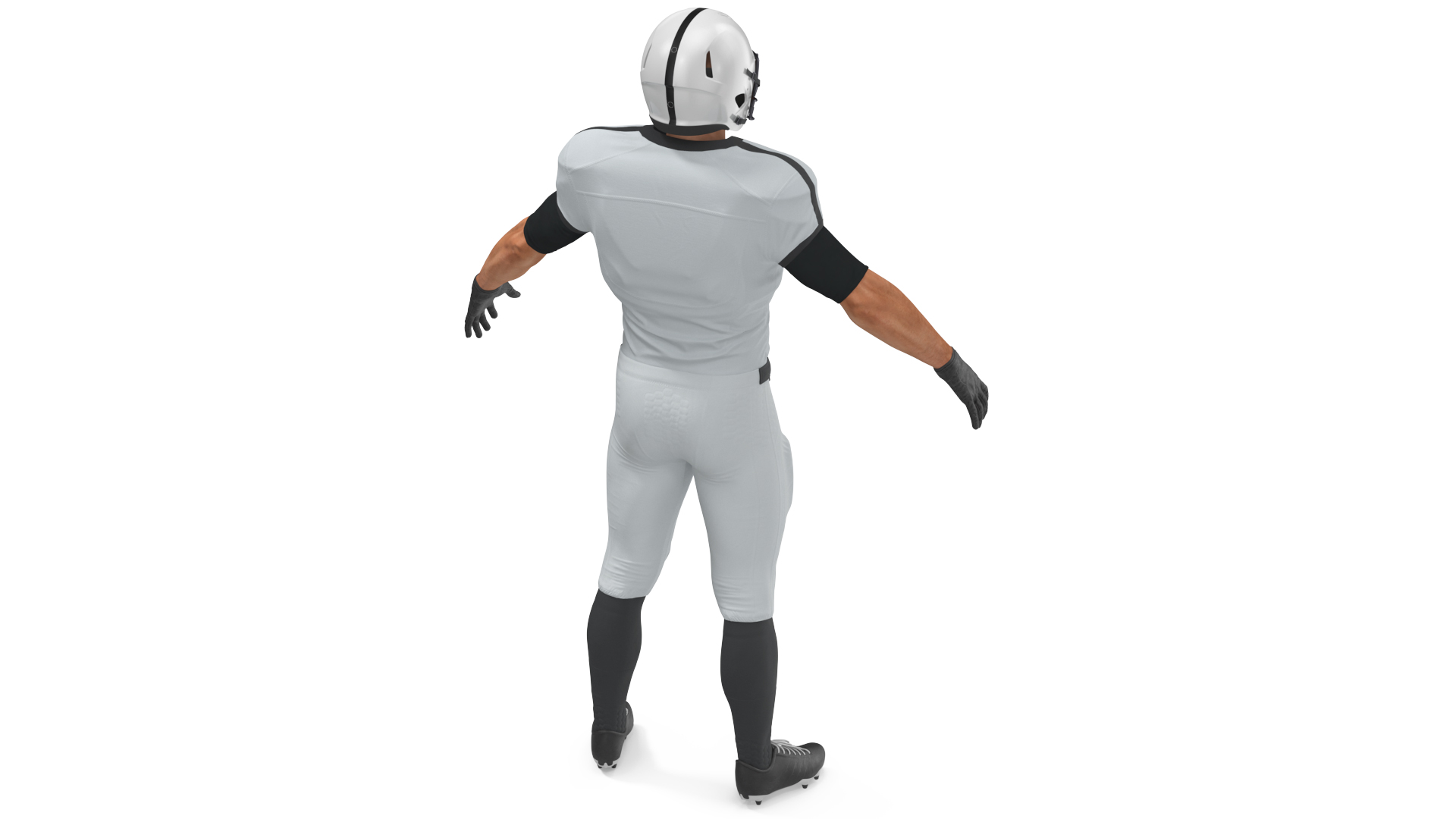 3D White Uniform Football Player Rigged
