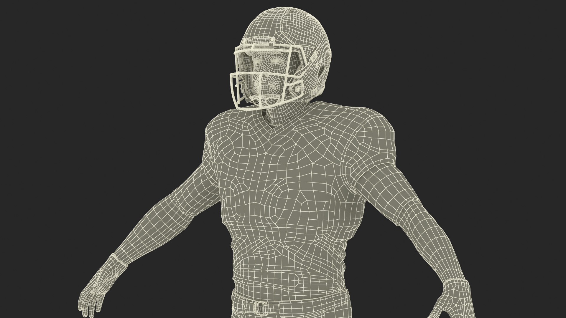 3D White Uniform Football Player Rigged
