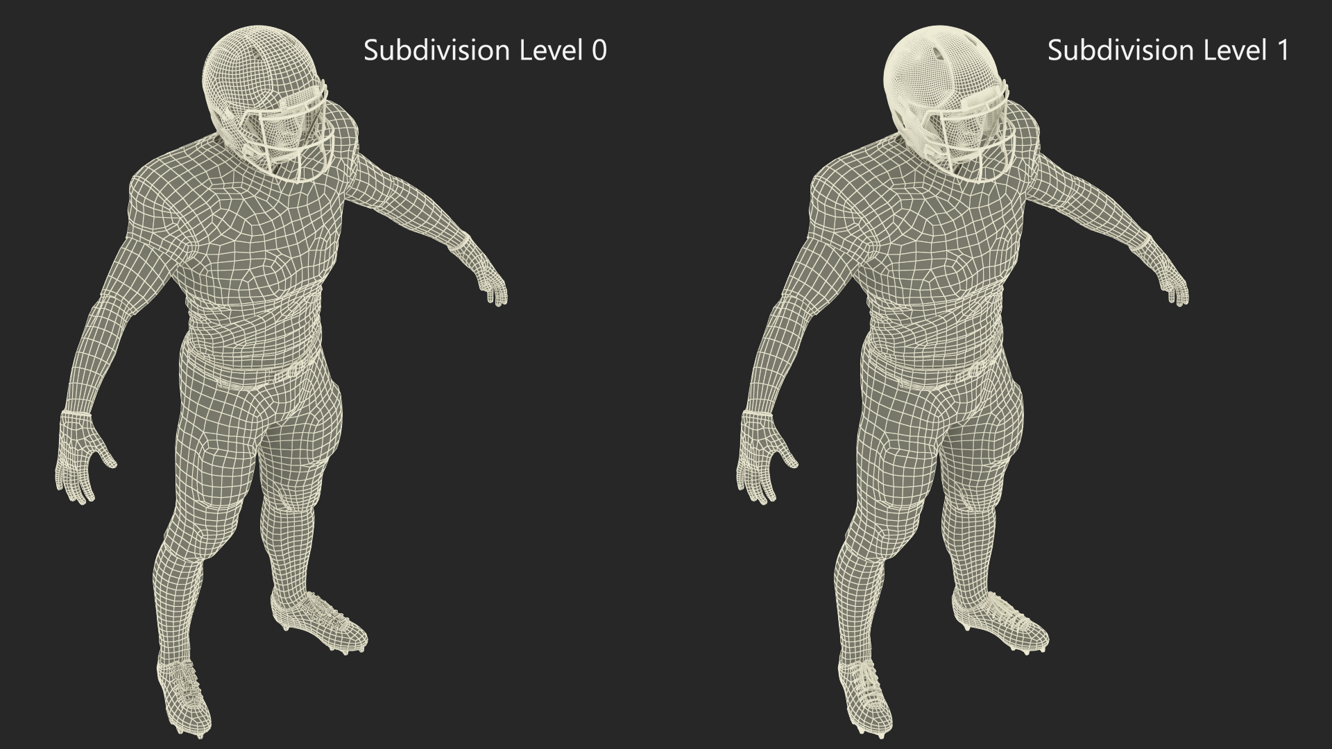 3D White Uniform Football Player Rigged