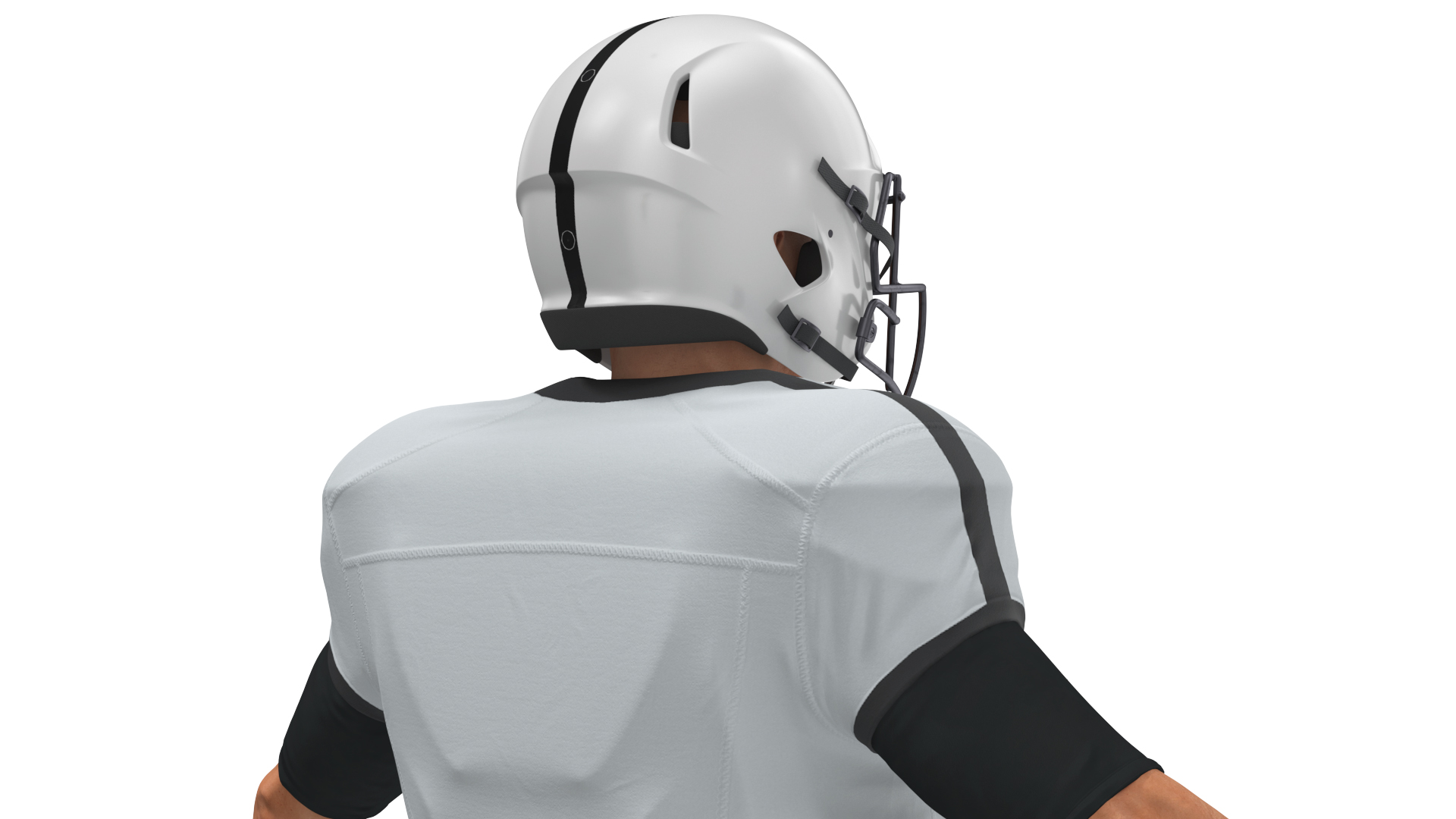 3D White Uniform Football Player Rigged