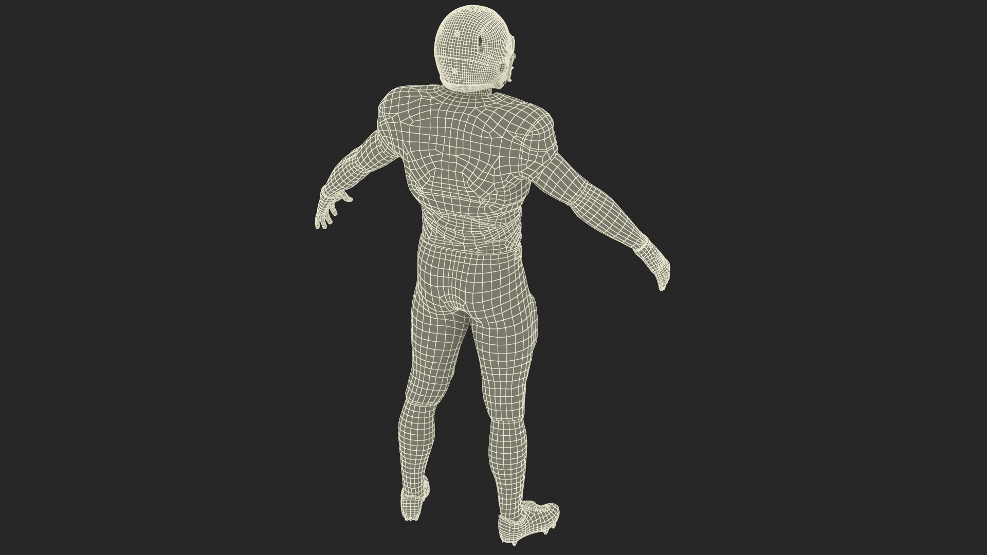 3D White Uniform Football Player Rigged