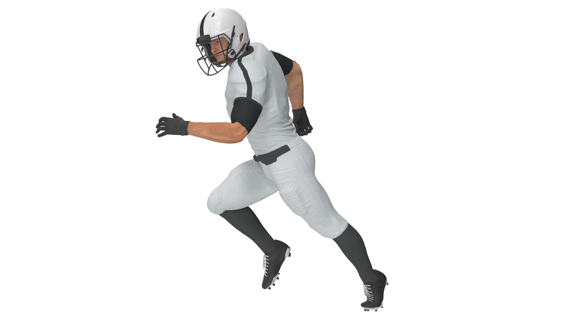 3D White Uniform Football Player Rigged