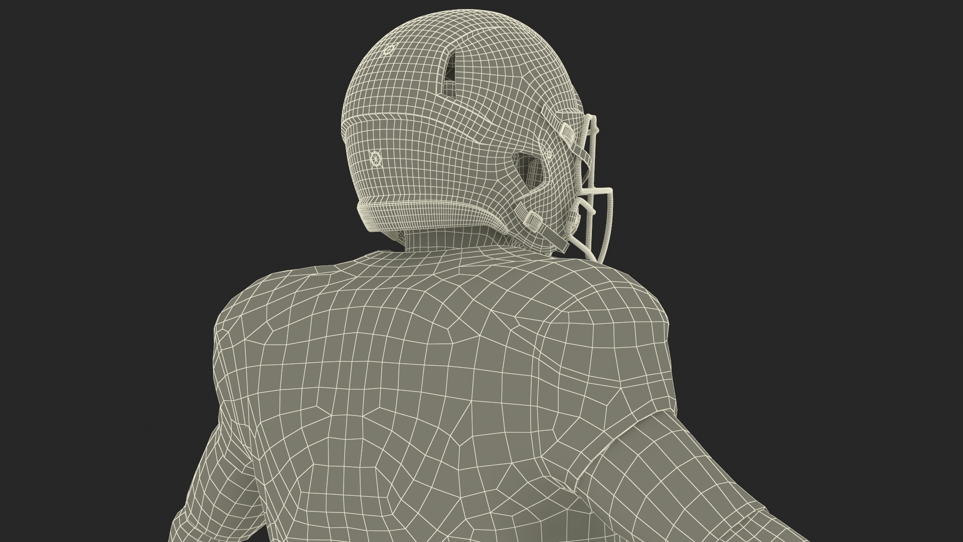 3D White Uniform Football Player Rigged