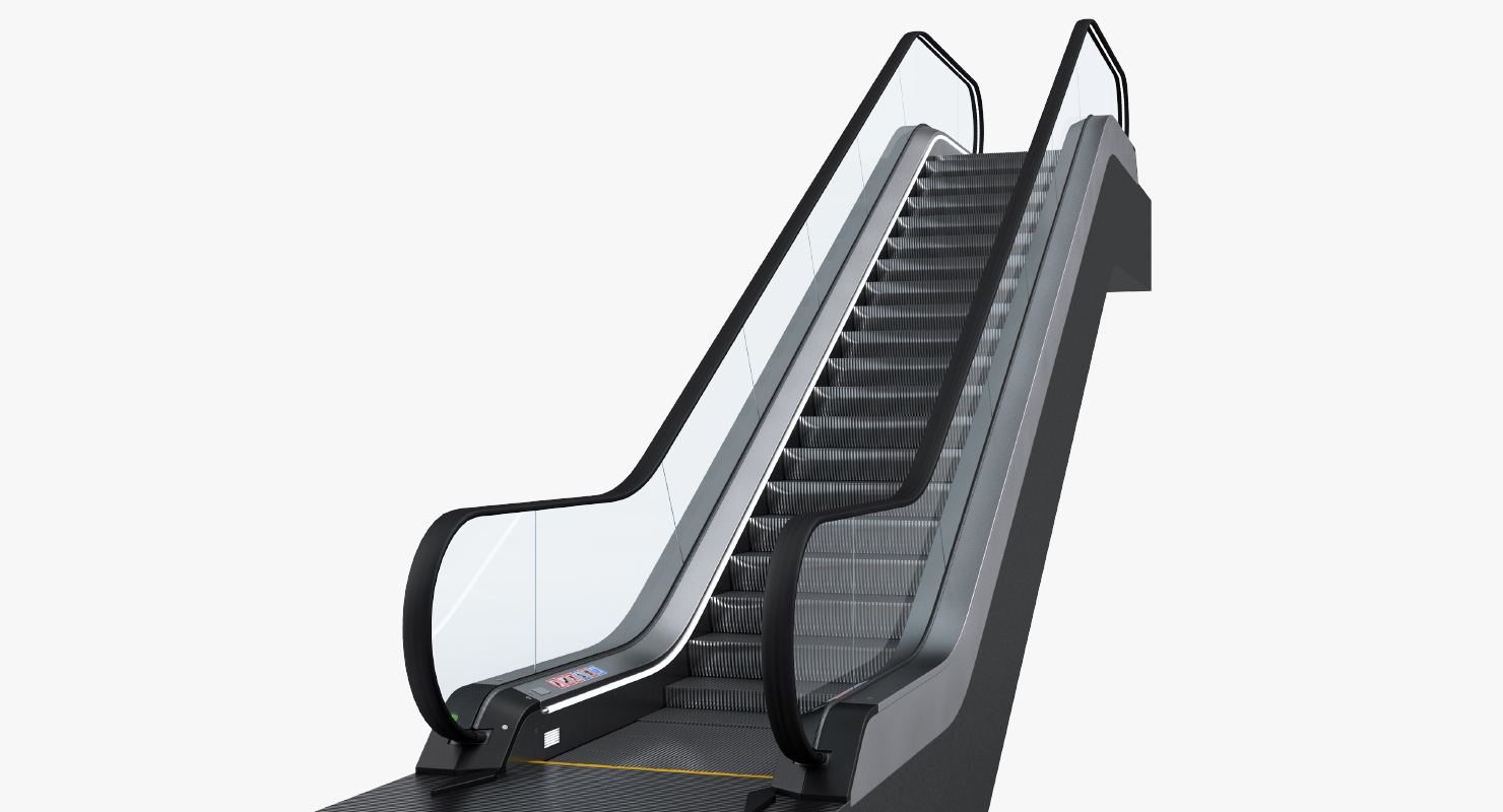 3D Escalator 2 Rigged model