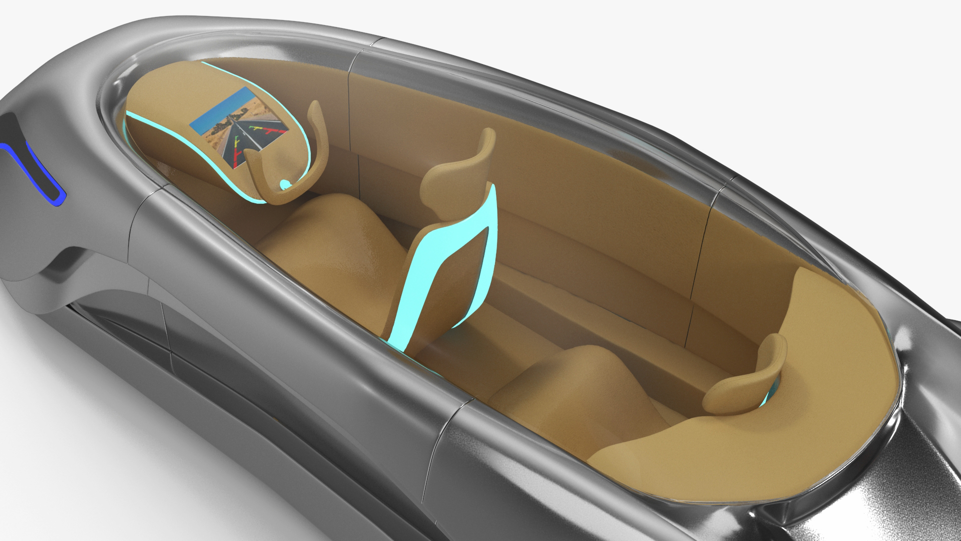 Futuristic Car Trike Metallic 3D model