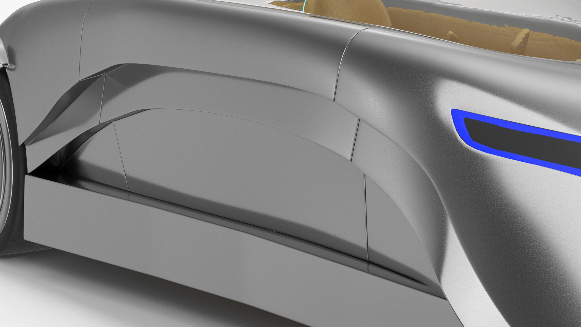 Futuristic Car Trike Metallic 3D model