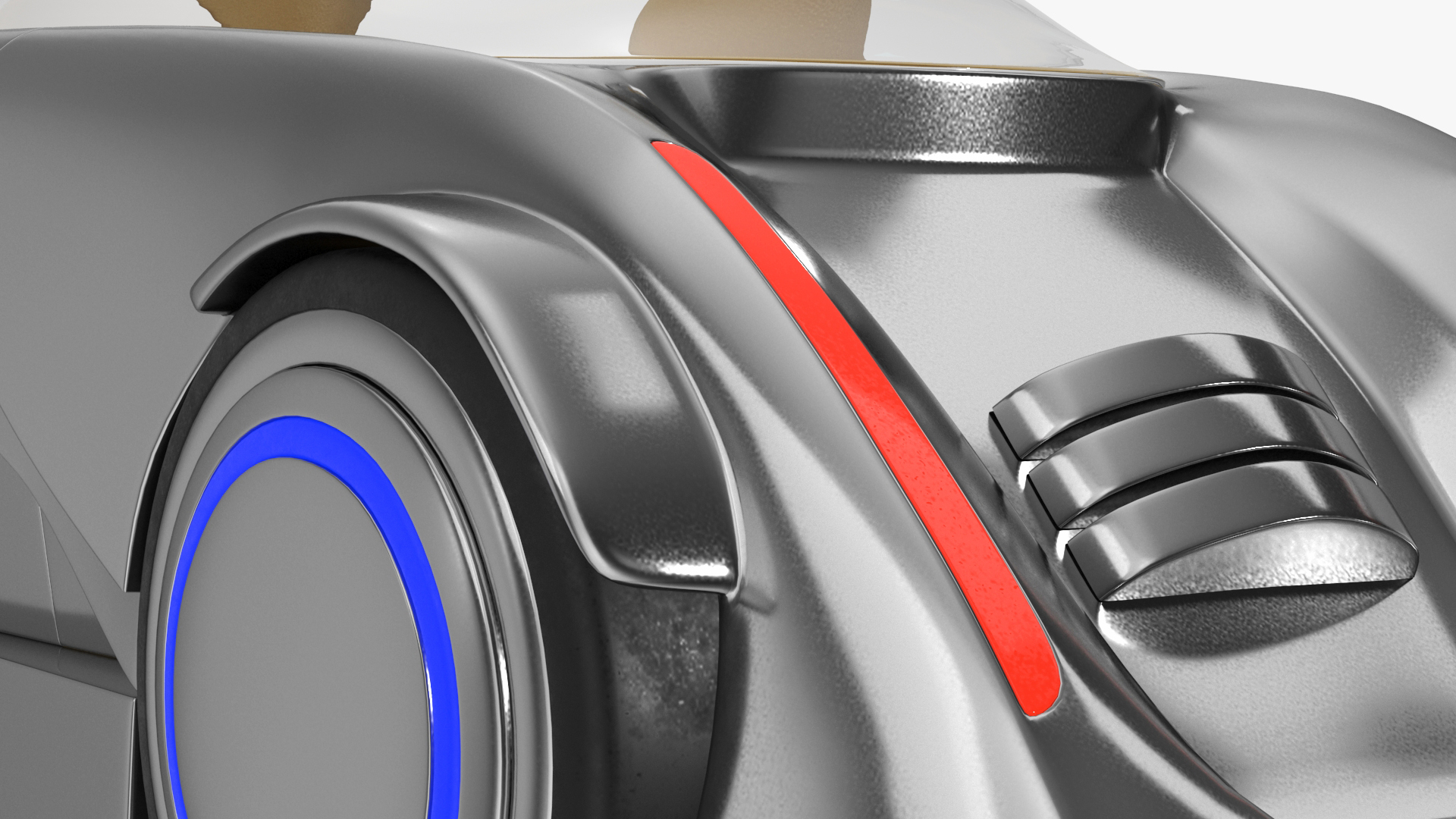 Futuristic Car Trike Metallic 3D model