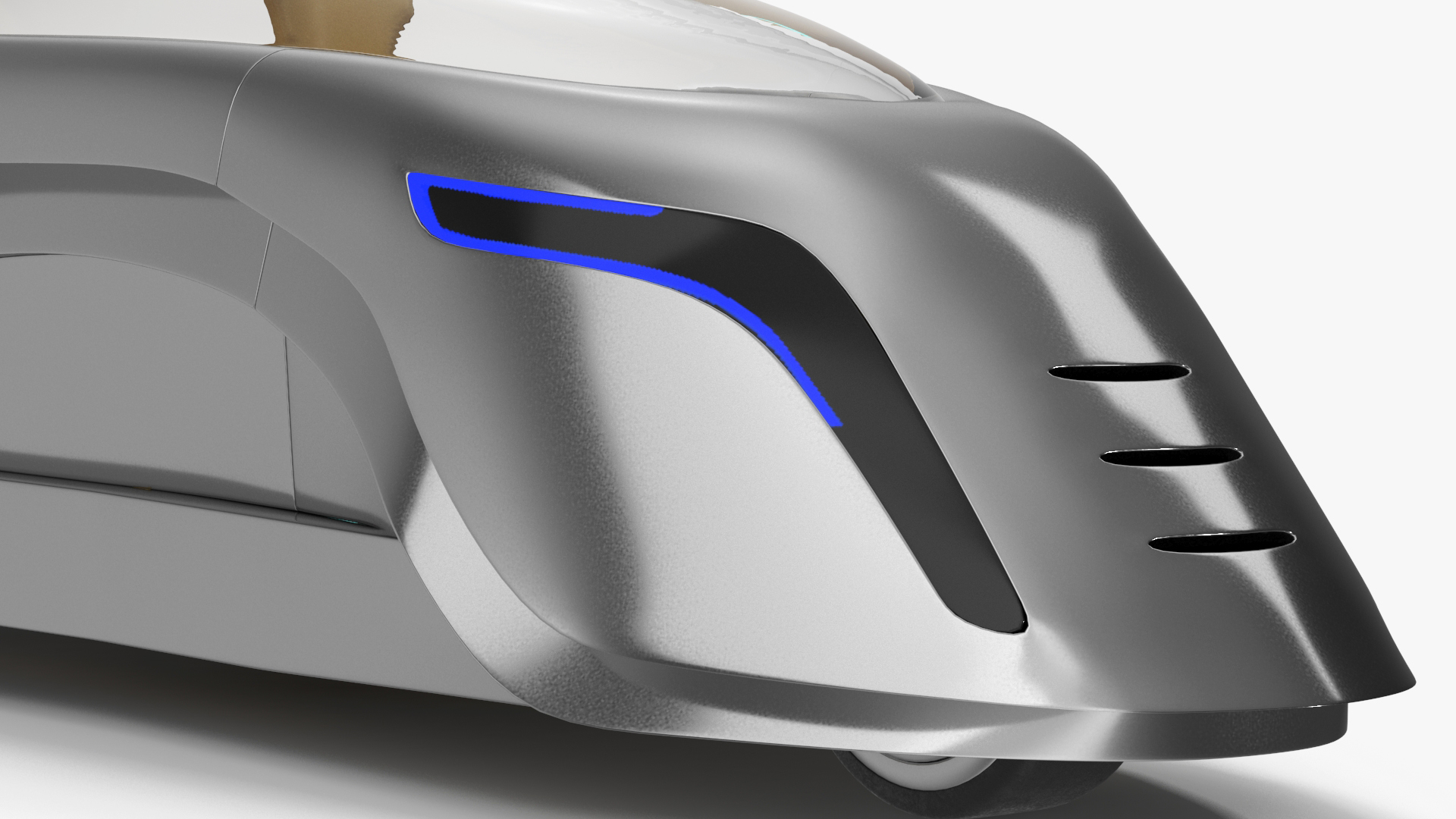 Futuristic Car Trike Metallic 3D model