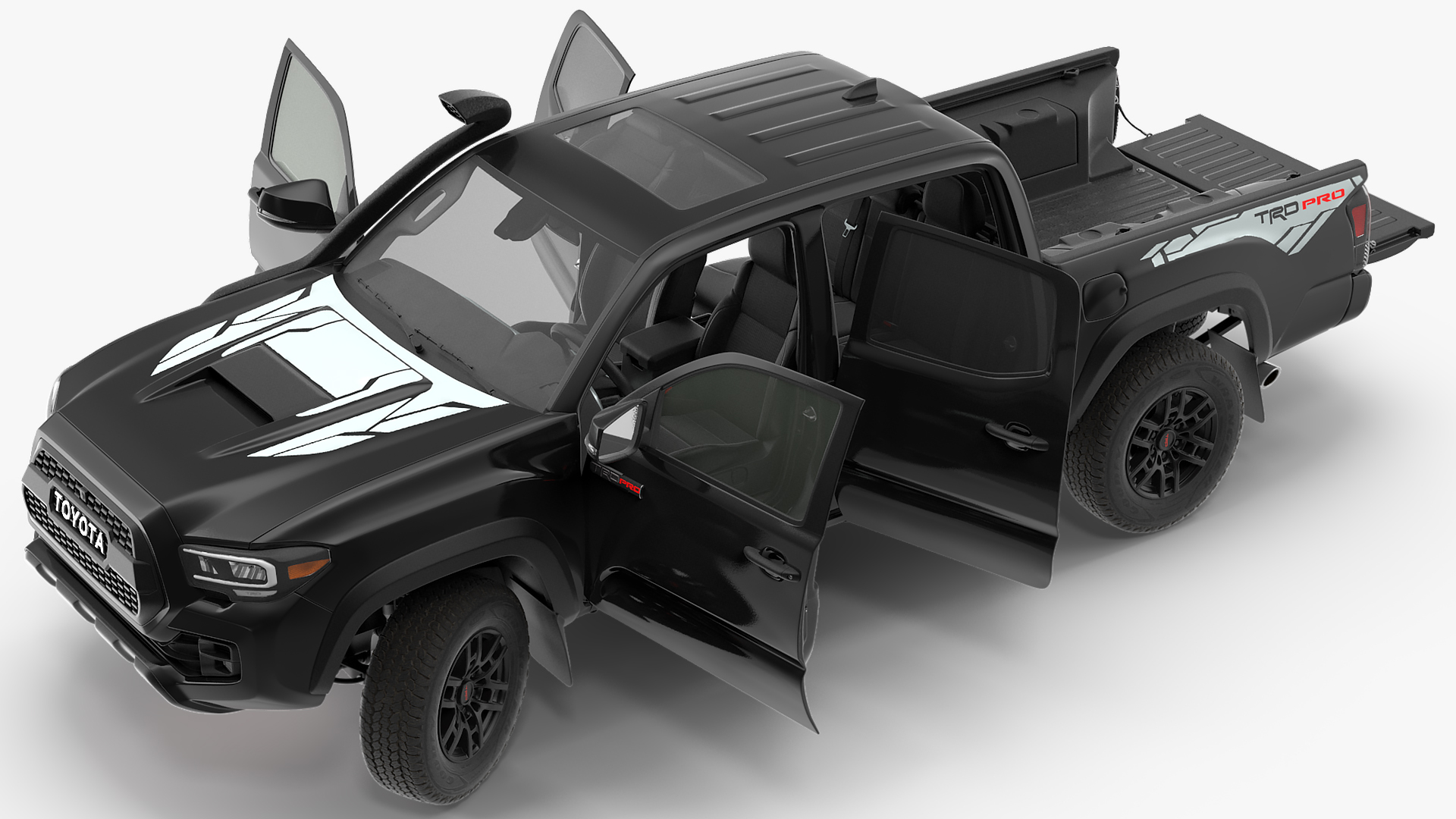 Toyota Tacoma TRD Pro Midnight Black Metallic 2021 Rigged 3D