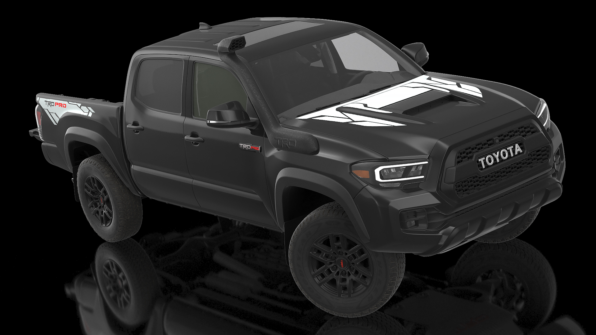 Toyota Tacoma TRD Pro Midnight Black Metallic 2021 Rigged 3D