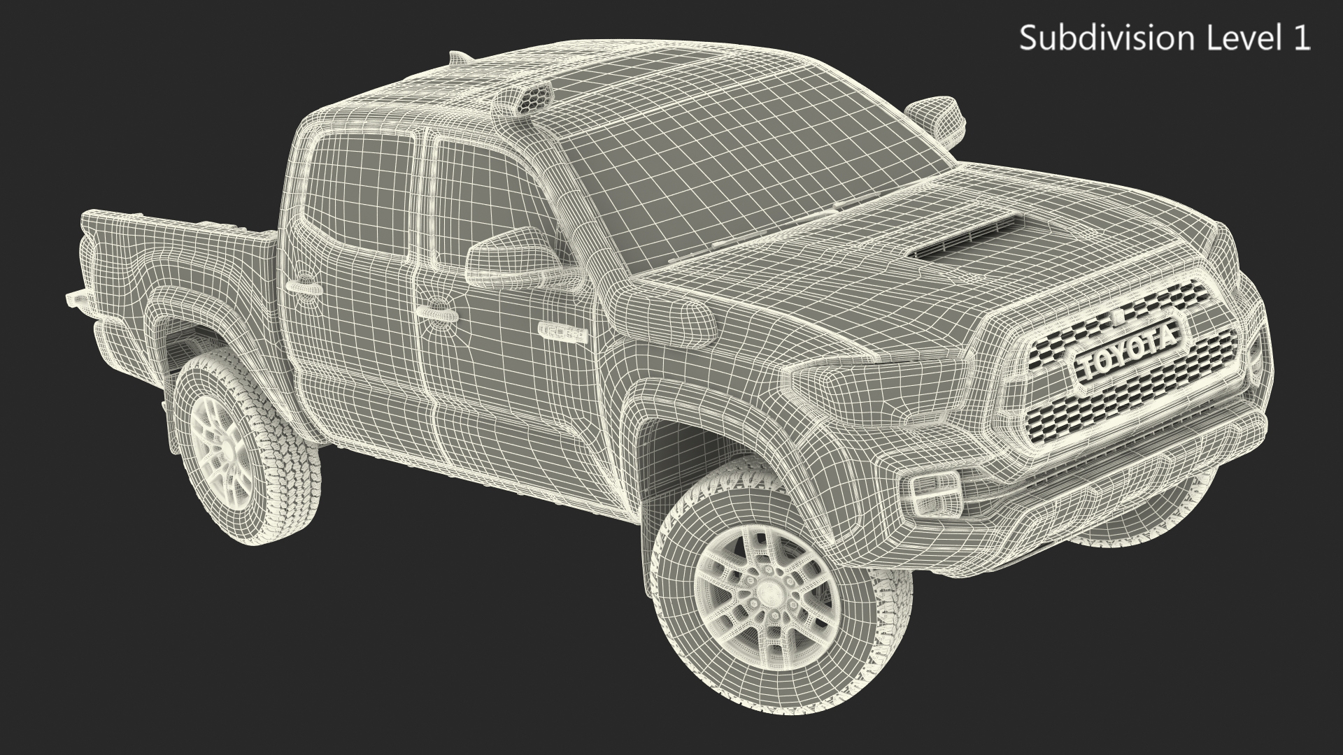 Toyota Tacoma TRD Pro Midnight Black Metallic 2021 Rigged 3D
