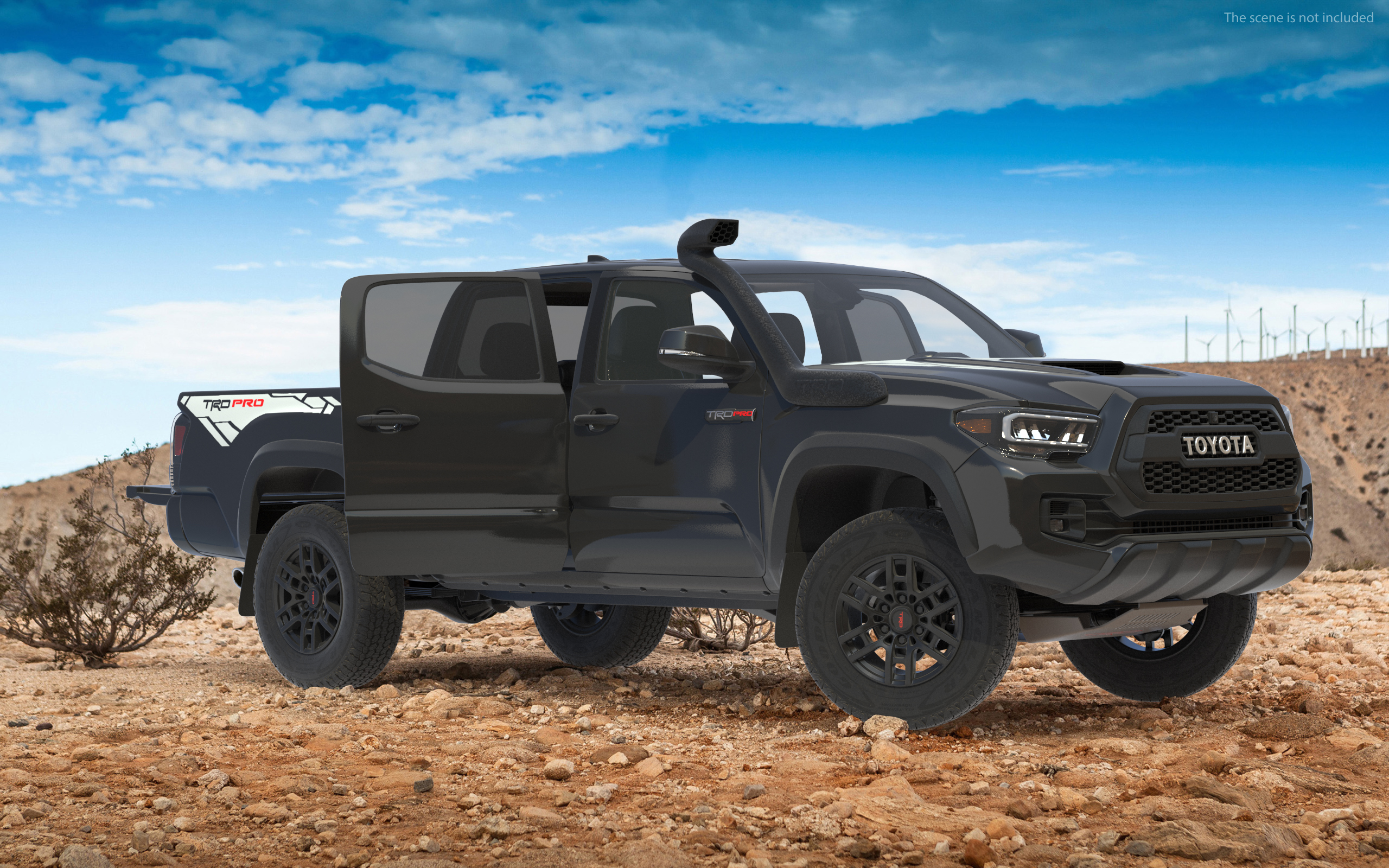 Toyota Tacoma TRD Pro Midnight Black Metallic 2021 Rigged 3D