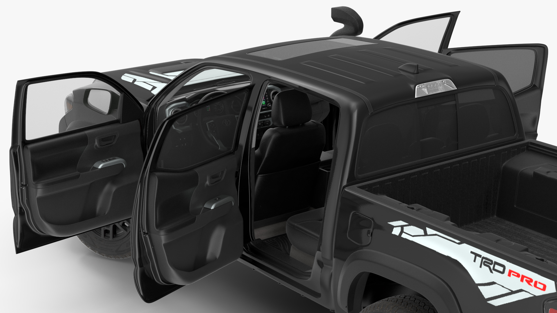 Toyota Tacoma TRD Pro Midnight Black Metallic 2021 Rigged 3D