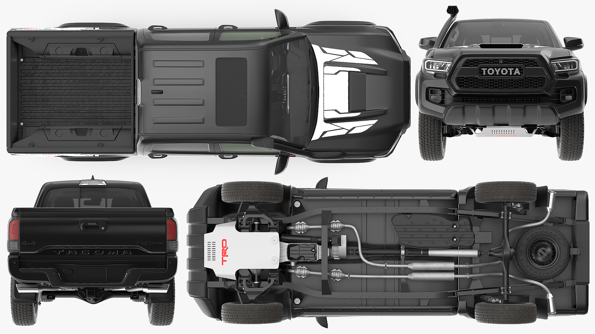 Toyota Tacoma TRD Pro Midnight Black Metallic 2021 Rigged 3D