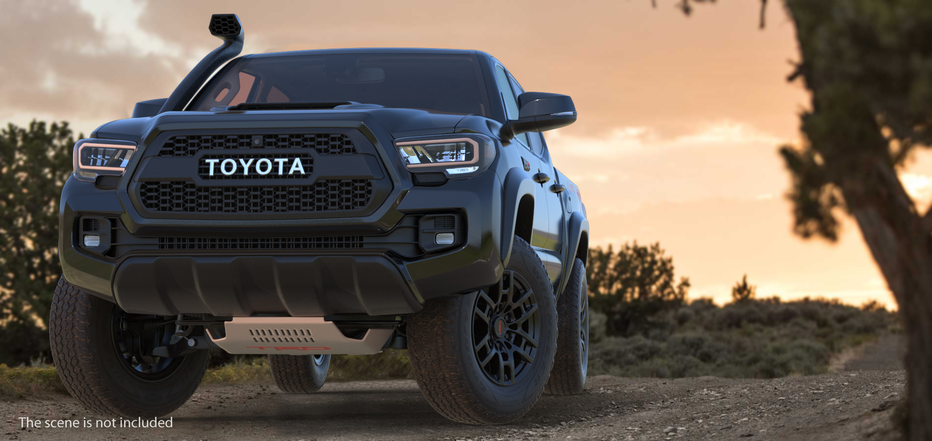 Toyota Tacoma TRD Pro Midnight Black Metallic 2021 Rigged 3D