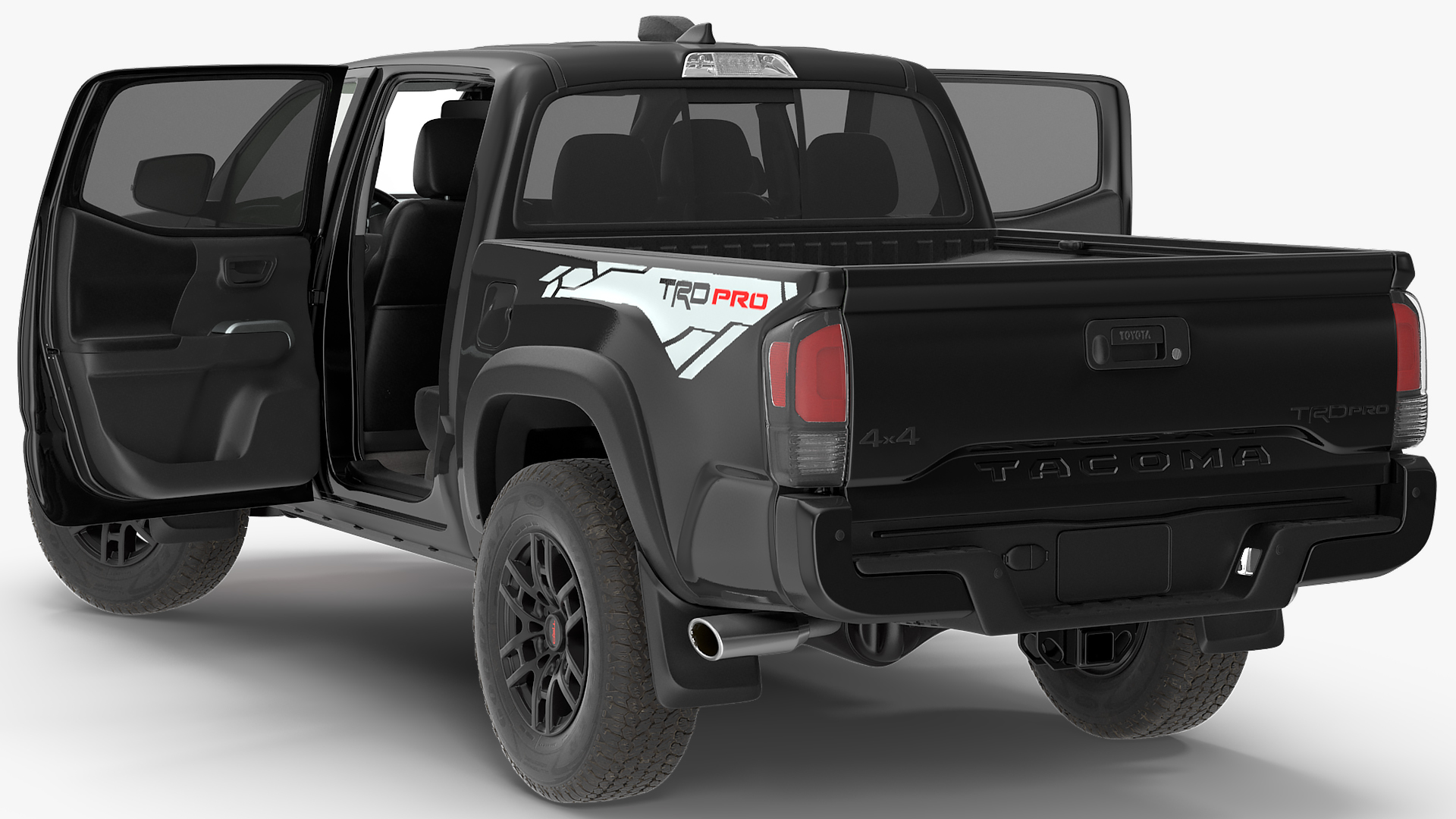 Toyota Tacoma TRD Pro Midnight Black Metallic 2021 Rigged 3D