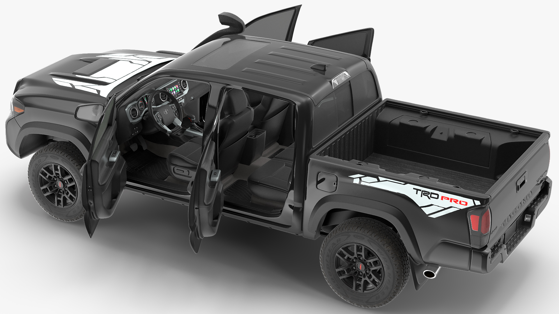 Toyota Tacoma TRD Pro Midnight Black Metallic 2021 Rigged 3D