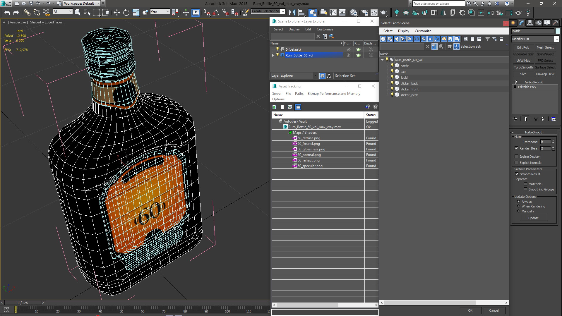Rum Bottle 60 vol 3D
