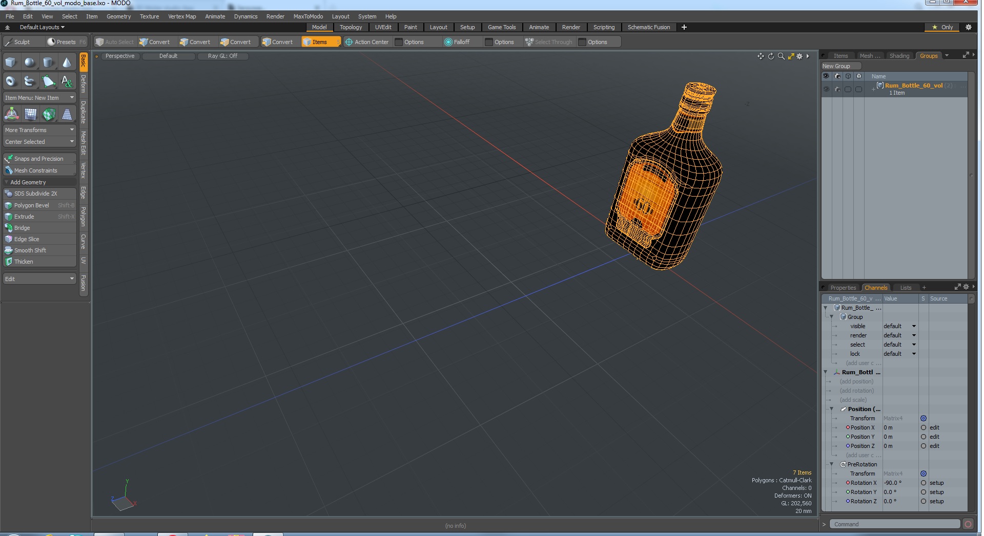 Rum Bottle 60 vol 3D