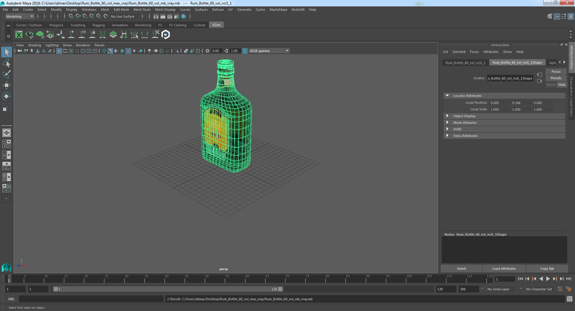 Rum Bottle 60 vol 3D